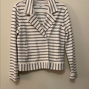 LOFT Navy and White Striped Jacket